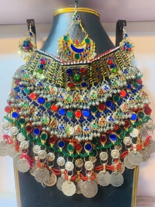 Ethnic Pashtun Afghan Women's Jewelry <b>Set</b> Rare Design Crystal Rhinestone Dangle Chains Stainless Steel Trendy Party Islam - Product Image 2