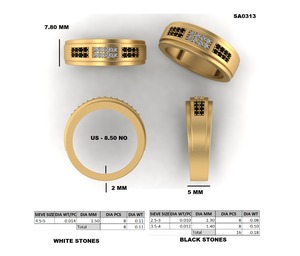 Deux bagues en or jaune massif 10K avec diamants naturels couleur I, clarté I2, pour seulement 50% d'acompte. - Product Image 1