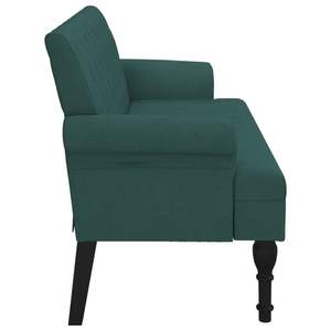 Banc en tissu polyester vert foncé à 100 %, en bois de caoutchouc massif avec contreplaqué pour meubles de salon - Product Image 4