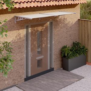 Auvent de porte gris et transparent pour garages, auvents et abris de voiture - Product Image 1