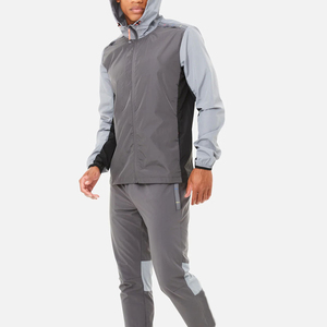 OEM Printed Solid ODM <b>Wind</b> <b>Breaker</b> Plus Size Men's 2-Piece Tracksuit Set Quick Dry Polyester/Nylon Zipper Jacket Shorts - Product Image 2