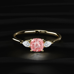 Anillo de Diamante Rosa con Corte de Diamante y Perla Lateral, Anillo de Diamante Cultivado en Laboratorio, Oro, Plata, Amarillo, Blanco, Oro Rosa, Certificado IGI, Tres Piedras - Product Image 3