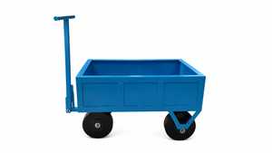 Blue Steel Hand Cart Utility <b>Trolley</b> Two Wheel Cargo Carrier for Warehouse Factory Moving - Product Image 2