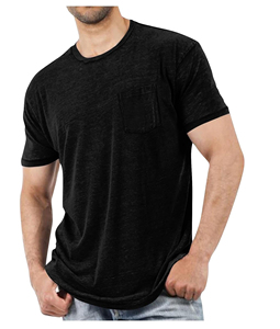 Camiseta Formal de Hombre, 100% Algodón, Diseño Sólido, Tejida, con Logotipo Personalizado y Patrón de Letras - Product Image 1