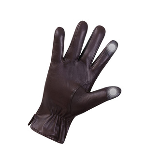 Gants de vélo en cuir pour l'hiver/été, longueur poignet, thermiques, non doublés, décontractés, pour le cyclisme, les voyages, l'extérieur, l'usage quotidien, les fêtes - Product Image 2
