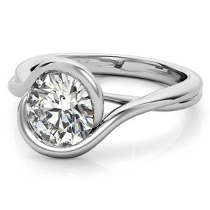 Anillo de Compromiso, Boda o Promesa de Lujo para Mujer, con Moissanita de Corte Redondo, Plata de Ley 925, Chapado en Oro de 18K - Product Image 3