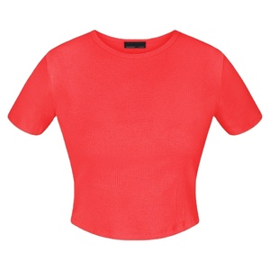 Camisetas Fengway para mujer, venta al por mayor, Camiseta corta con cuello cuadrado, camiseta de manga corta de Color sólido para mujer del proveedor BD - Product Image 1