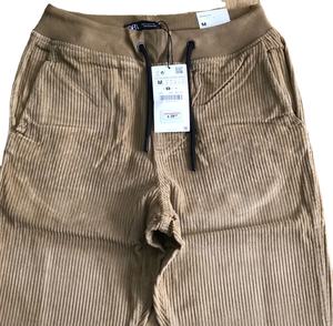 2022 New Arrival Men's Corduroy Straight Mid Waist Full-Length <b>Trouser</b> with <b>Drawstring</b> Closure Casual 100% Cotton - Product Image 1