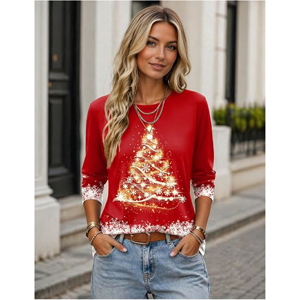 Unisex Merry Christmas <b>Raglan</b> <b>Sleeve</b> <b>Long</b> <b>Sleeve</b> Color Block Front Logo Eco-Friendly Breathable <b>T</b>-<b>Shirt</b> - Product Image 2