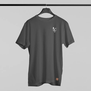 T-shirt pour homme noir à manches régulières, col rond, coupe classique, jersey décontracté en coton, séchage rapide, respirant, imprimé en sérigraphie - Product Image 2