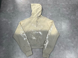 Sweat à capuche zippé personnalisé à faible MOQ, imprimé à la main, respirant, coupe oversize, 100% coton French Terry, délavé à l'acide, effet soleil, coupe classique - Product Image 4