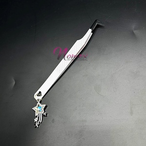 แหนบสำหรับขนตาปลอมทำจากสเตนเลสสตีลสีเงินแบบทนทานออกแบบโลโก้ได้ตามต้องการ - Product Image 6