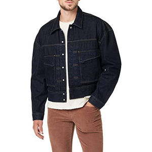 Veste en jean indigo brut de haute qualité, style camionneur, en coton premium, boutonnée sur le devant, vêtement d'extérieur décontracté de style rétro, fabrication OEM/ODM en gros - Product Image 1
