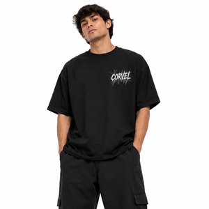 <b>Men</b>’s Black Oversized Graphic T <b>Shirt</b> Loose Fit <b>men's</b> <b>shirts</b> OEM Streetwear Back Print Casual Summer Apparel Wholesale Supplier - Product Image 2
