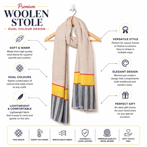 Dual Colour Woollen Shawls with Soft Warm Feel elegant Winter Fashion <b>Wraps</b> and Bulk Export Supply Worldwide. - Product Image 6