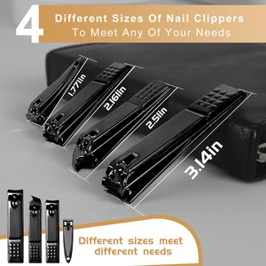Professional Stainless Steel Manicure and Pedicure <b>Set</b> 16-in-1 Compact Travel Case <b>Nail</b> Scissors Foot Care Cutter Kit - Product Image 5