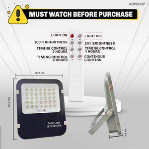 Lámpara Solar de Aluminio para Exteriores Homehop, 200W LED, Impermeable, Automática con Control Remoto para Jardín, Patio y Calle - Product Image 4