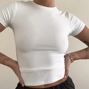 T-shirt en coton 100% pour femmes, design moderne et élégant, t-shirt de luxe de haute qualité pour femmes, vente en gros - Product Image 2