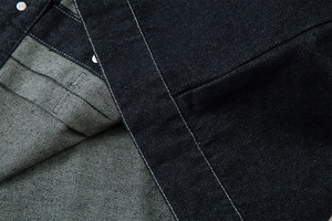 Veste matelassée en toile personnalisée avec col montant et logo sur le devant, coupe-vent, respirante, en tissu de coton pour hommes - Product Image 5