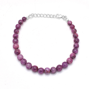 Pulsera Clásica de Rubí Rosa Natural, Plata de Ley 925, Gema Lisa, Hecha a Mano, Joyería al por Mayor, Regalo de Moda para Mujer - Product Image 1