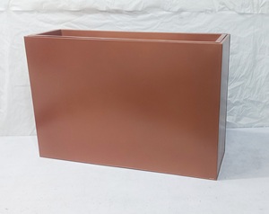 Jardinière rectangulaire moderne en métal avec support, grande jardinière surélevée pour plantes d'intérieur, pot de fleurs décoratif pour la maison et le bureau - Product Image 2