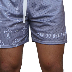 Pantalones Cortos de Baloncesto Personalizados para Hombre con Cruz Cristiana, Pantalones Deportivos Transpirables de Secado Rápido Inspirados en la Fe - Product Image 2