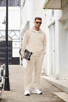 Setelan Olahraga Pria Premium Streetwear, Jaket Atletis Modis, Celana Jogger Santai, Pakaian Olahraga Kasual