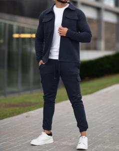 Survêtement personnalisé 500 GSM Fleece Cotton Blank Colors Hoodie et Jogger Pants Survêtements Hommes - Product Image 5