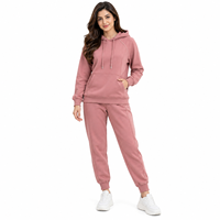Survêtement pour femmes en coton mélangé, texture douce, coupe décontractée, veste confortable, pantalon à taille élastique réglable