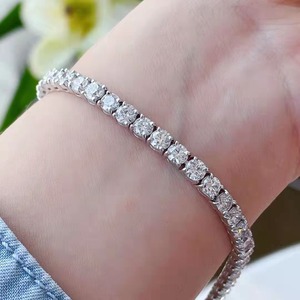 Premium Quality Crystal Tennis <b>Bracelet</b> Elegant Round Stone <b>Bracelet</b> for Unisex Fashion Jewelry From India - Product Image 2