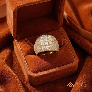 14K 18k Gold Plated Flower Cluster <b>Ring</b> for <b>Men</b> Iced Out Big Diamond Statement <b>Ring</b> Moissanite <b>Ring</b> Hip Hop Jewellery - Product Image 3