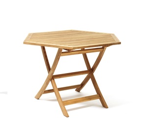 Modern <b>Foldable</b> Hexagonal Solid Wood <b>Dining</b> <b>Table</b> Outdoor Patio Furniture Minimalist Design Waterproof Eco-Friendly Durable - Product Image 1