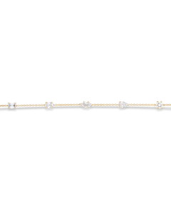 Bracelet en or jaune pour femme avec diamants taille baguette, classique, à porter au quotidien - Product Image 2