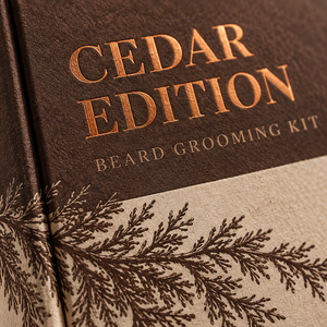 Kit de soin de la barbe en cèdre personnalisé, boîte d'emballage magnétique de style livre - Product Image 3