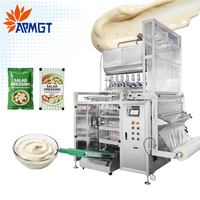 Machine d'emballage verticale pour sachet de liquides épais,crème salade,mayonnaise,sauce fromage,pâte d’ail,scellage 4côtés 10g