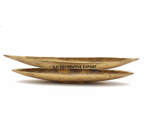 Antique Gold Aluminum Eco-Friendly Serving Bowl Textured Brass Finish Oval Platters Customizable Size Elegant Centrepiece - Product Image 4