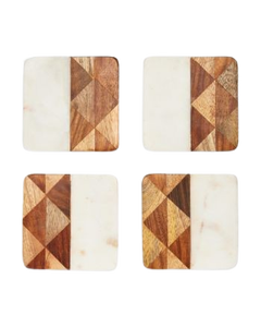 Ensemble de dessous-de-verre en marbre, ronds et hexagonaux, antidérapants, modernes, pour protéger la table - Product Image 5