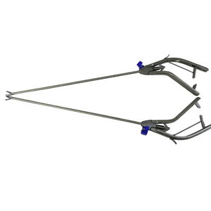 Porte-aiguille manuel laparoscopique professionnel 5 mm, à mâchoires courbées droite et gauche, réutilisable, en acier inoxydable, pour usage vétérinaire - Product Image 1