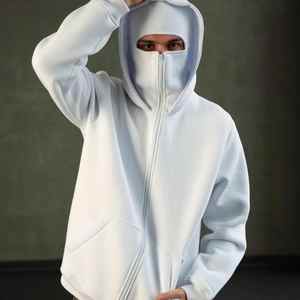 Vente en gros de cagoules personnalisées avec logo, masques faciaux, sweats à capuche, mode streetwear pour hommes - Product Image 2