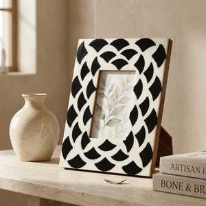 Marco de Fotos de Resina y Hueso con Incrustaciones de Diseño Premium, Hecho a Mano, Personalizado, para Decoración Moderna de Sala de Estar y Dormitorio - Product Image 5