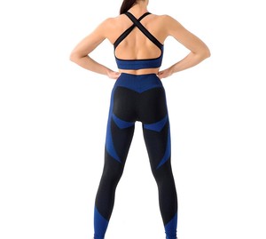 Ensemble de yoga pour femmes, vêtements de sport sans couture, soutien-gorge de sport avec leggings de fitness à taille haute extensibles, ensemble de yoga haut de gamme - Product Image 2