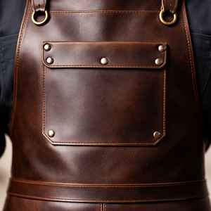 Delantal de Barbero Profesional de Cuero con Bolsillos para Tijeras, Uniforme de Estilista, Equipo de Salón de Cuero Genuino LPN-0271 - Product Image 3