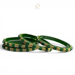 Bracelets en verre kashmiri vert, style mode, directement de l'usine, pour femmes, pour mariage et festivals, prix de gros. - Product Image 3