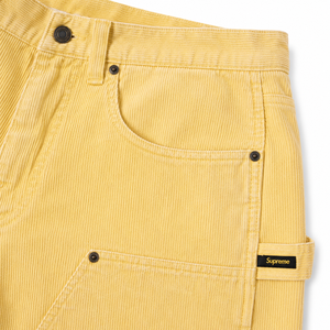 Pantalones Cortos Cargo de Pana Amarilla para Hombre, Cintura Alta, Estilo Casual, con Bolsillos, Cierre de Botones, 100% Algodón - Product Image 6