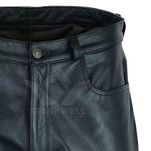 Versatile Men Leather <b>Pants</b> Comfortable Straight Leg Design For Riding Fashion Daily Wear And Outdoor Use - Product Image 6
