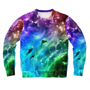 Sweat-shirt à imprimé galaxie pour homme, sublimation, coupe classique, col rond, manches longues, tricoté en polyester, décontracté - Product Image 3