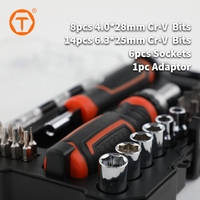Jeu de tournevis à cliquet multifonctionnel 31 en 1 Kit d'outils de réparation professionnels pour la maison Embouts de tournevis