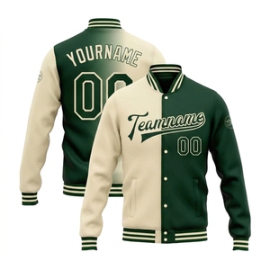 Custom Gradient Varsity <b>Jacket</b> Men's Reversible <b>Pink</b> Green Baseball Bomber Coat Embroidery Logo Print <b>Waterproof</b> Windproof - Product Image 6
