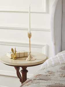 Natural Aluminum Handmade Eco-Friendly Durable Portable <b>Candlestick</b> Holder with <b>Tall</b> White Candle for Religious Activities - Product Image 1