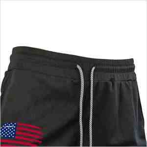 Men's <b>Black</b> Spandex Mid Waist Drawstring Breathable Quick Dry Casual Athletic Shorts - Product Image 5